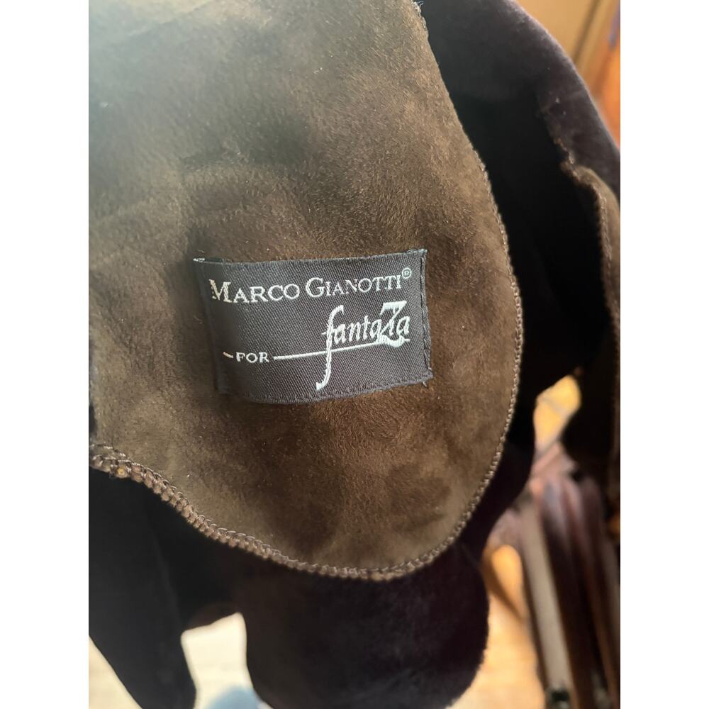 Marco Gianotti Shearling Reversable Coat Size 6 Hooded - Picture 12 of 12